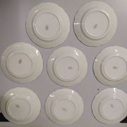 Lot of 10 plates a dessert Sarreguemines digoin Flowers pink lined golden