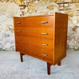Vintage Scandinavian style oak chest of drawers circa 70's