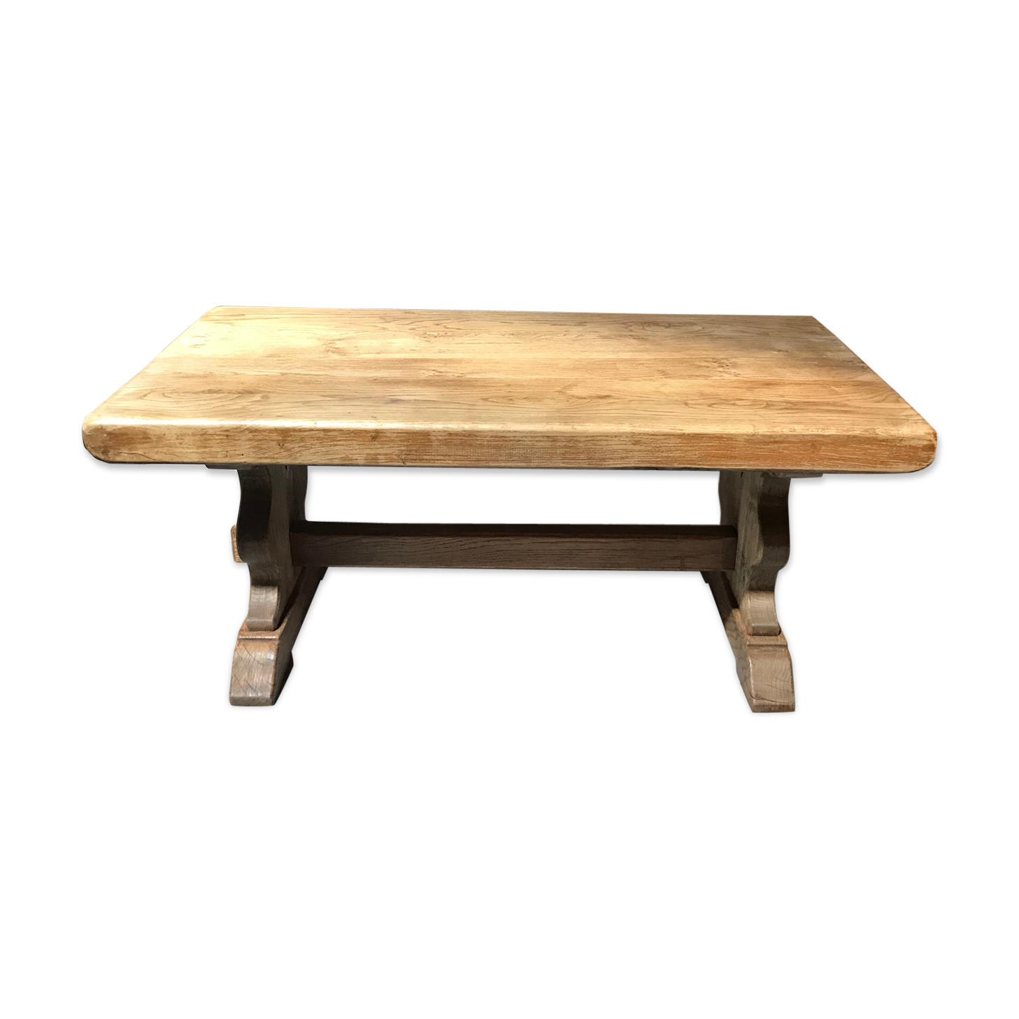 Rustic solid oak coffee table thinned