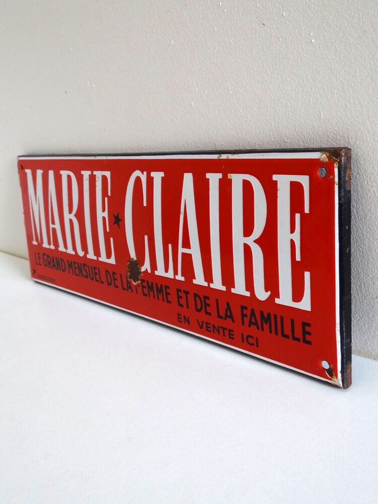 Plaque émaillée ancienne Marie Claire