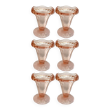 Set of 6 Rosaline ice cream cups – Luminarc – 1970s