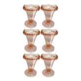 Lot de 6 coupes à glace Rosaline – Luminarc – Années 1970