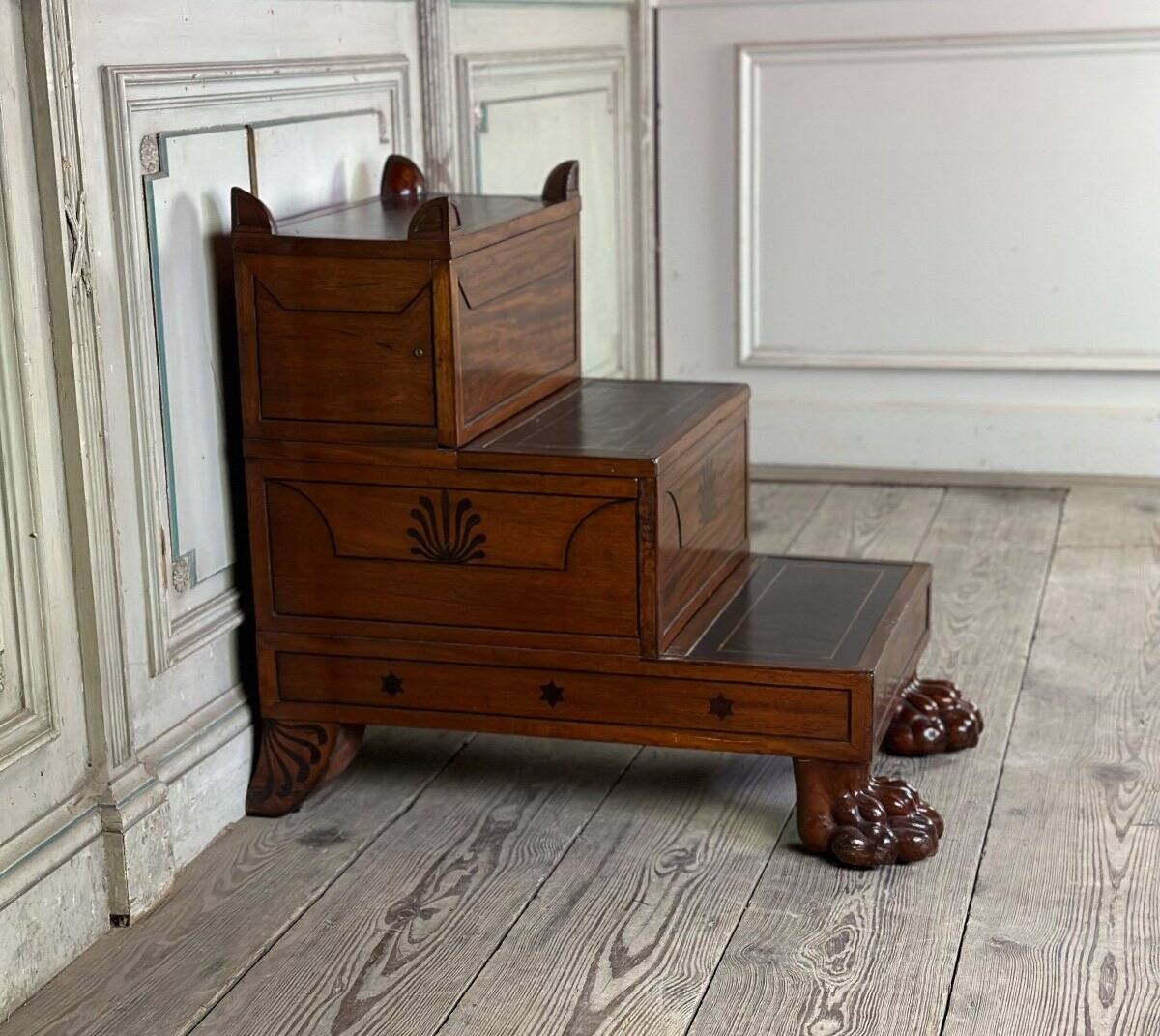 Escalier de bibliothèque Regency, Angleterre vers 1800