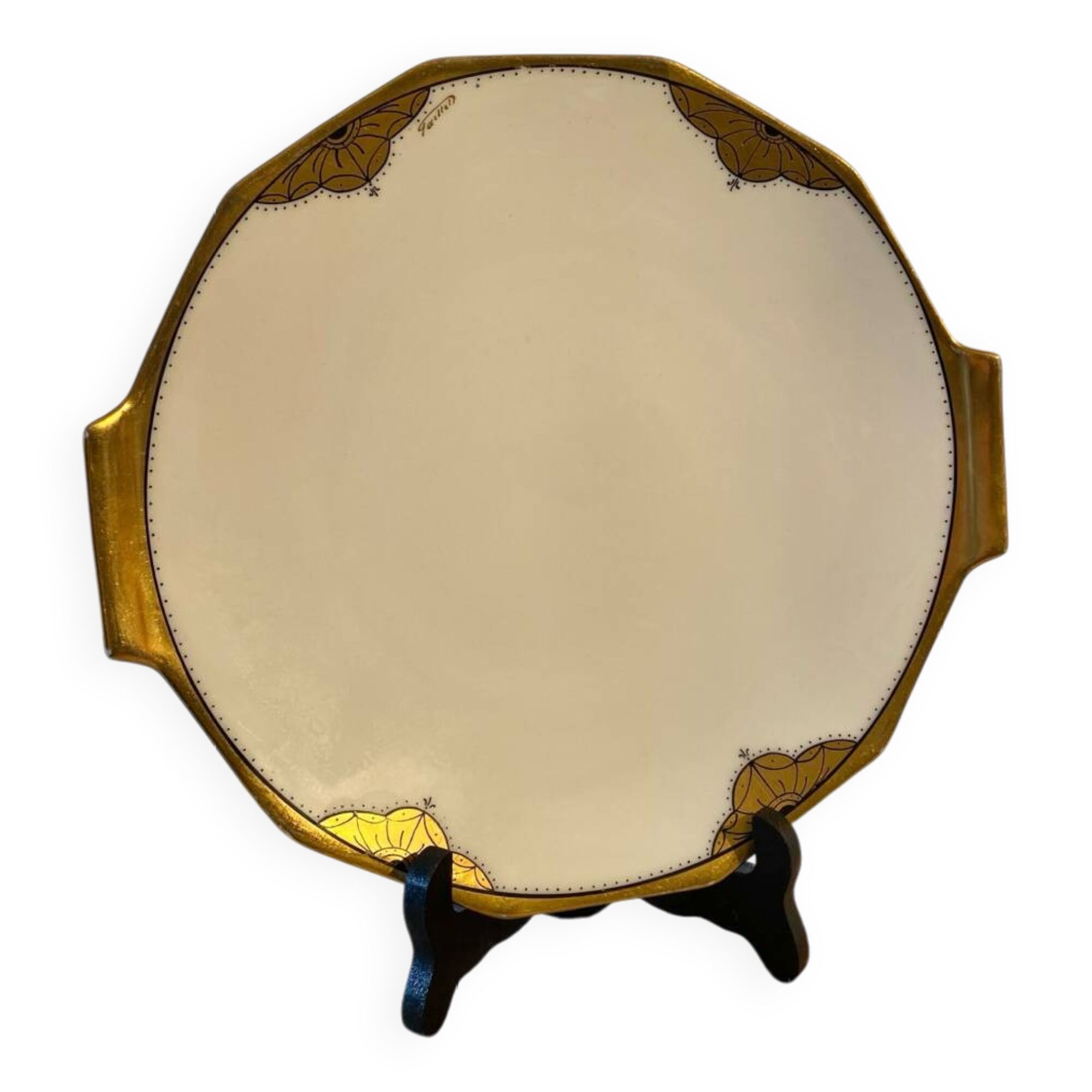 Limoges porcelain dish signed