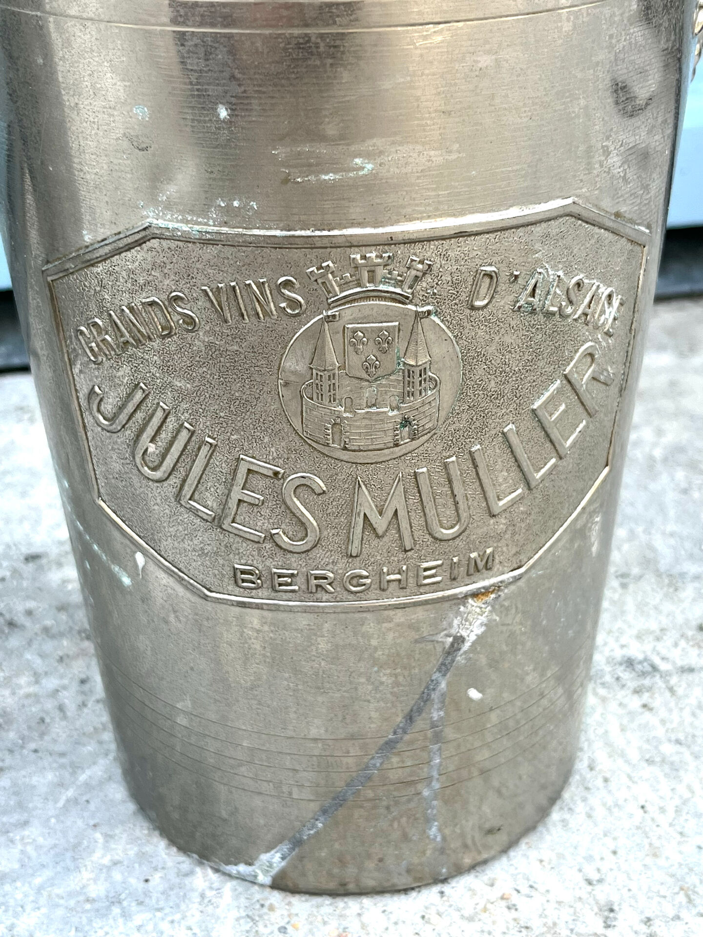 French wine cooler ice bucket set Jules Muller Berghiem argit