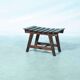 Bohemian footrest in wenge, 1970s Japandi stool