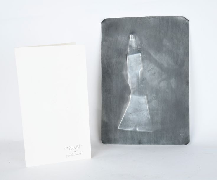 "Waiting" | Jean TOURET (1916-2004). Pressed zinc plate