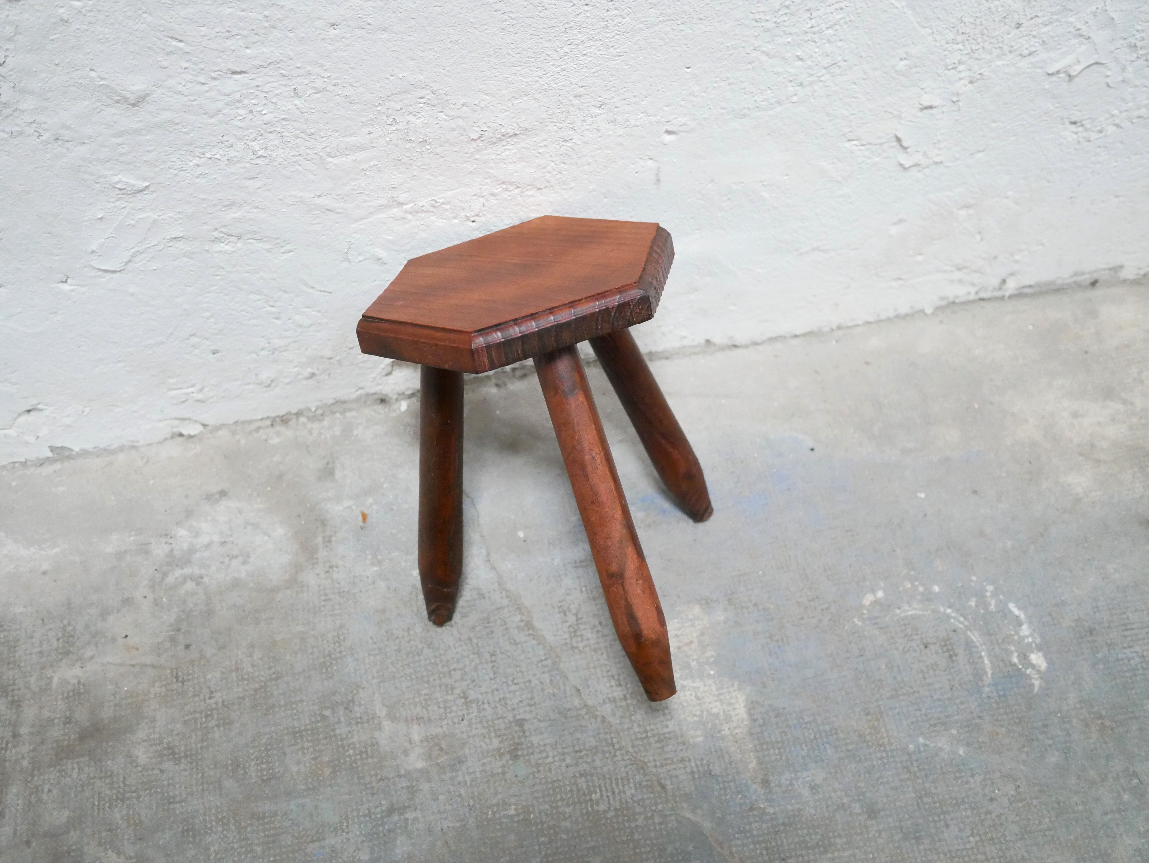 Vintage wooden tripod stool