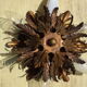 Gold metal leaf ceiling 6 bulbs
