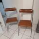 Lot de 2 chaises sodomexyl  chromées pliantes skaï