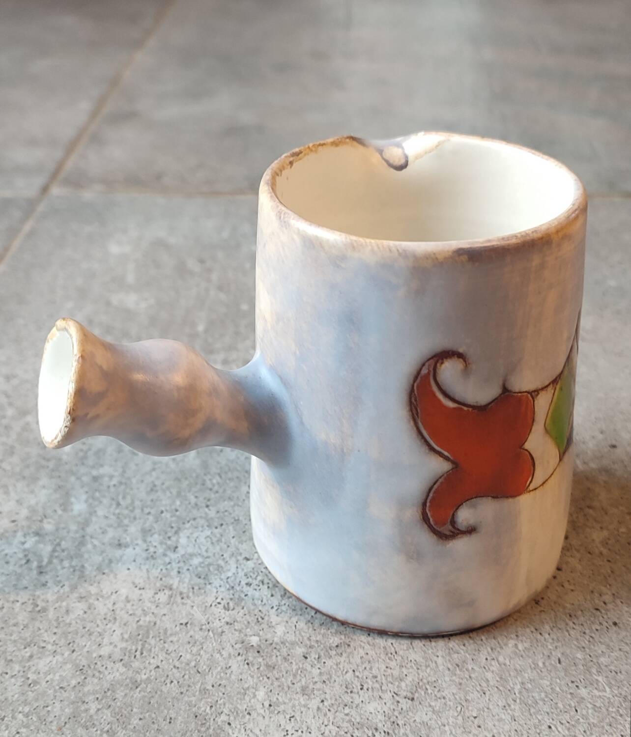 Ceramic cream jug signed by Marie-Christine Treinen