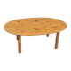 70s oval pine coffee table