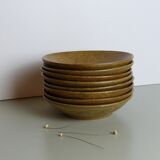 Set of 8 hollow plates in hazelnut stoneware