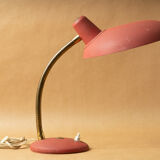 Desk lamp industrial design vintage 1950 1960 flexible red