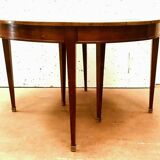 Headband table with six feet Blond mahogany XX century