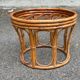 Vintage round woven bamboo pouf