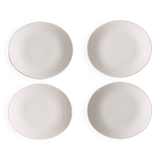 Set of 4 oval enameled ceramic plates - Handcrafted