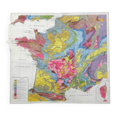 Old map of France from 1950 43x43cm