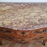 Louis XV style commode, pink and ochre marble.