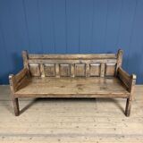 Large antique wooden Spanish bench from the 19th century