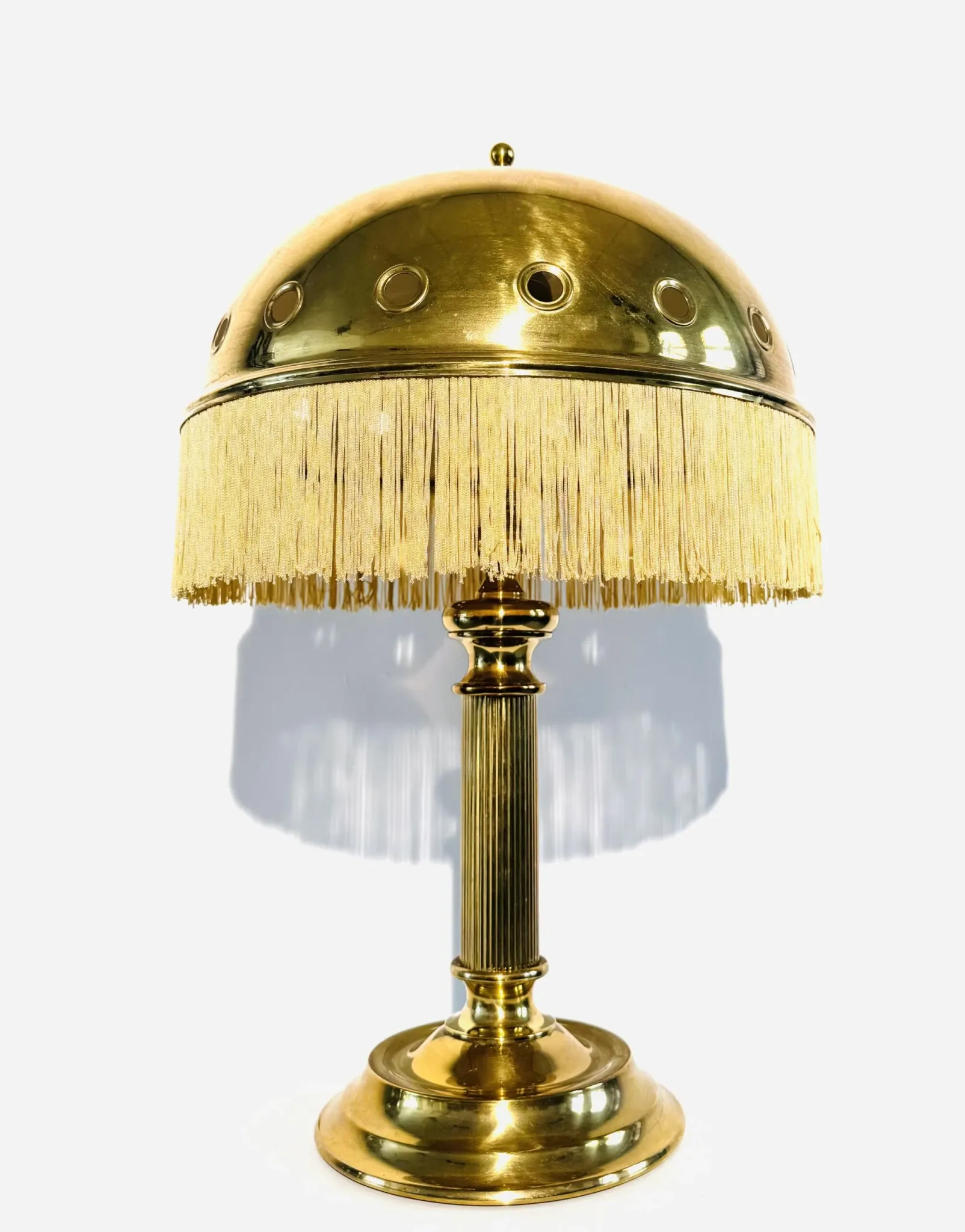 Brass Mushroom Table Lamp By Sölken Leuchten, Germany, Circa 1960S