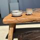 Coffee table in blond teak quadripod