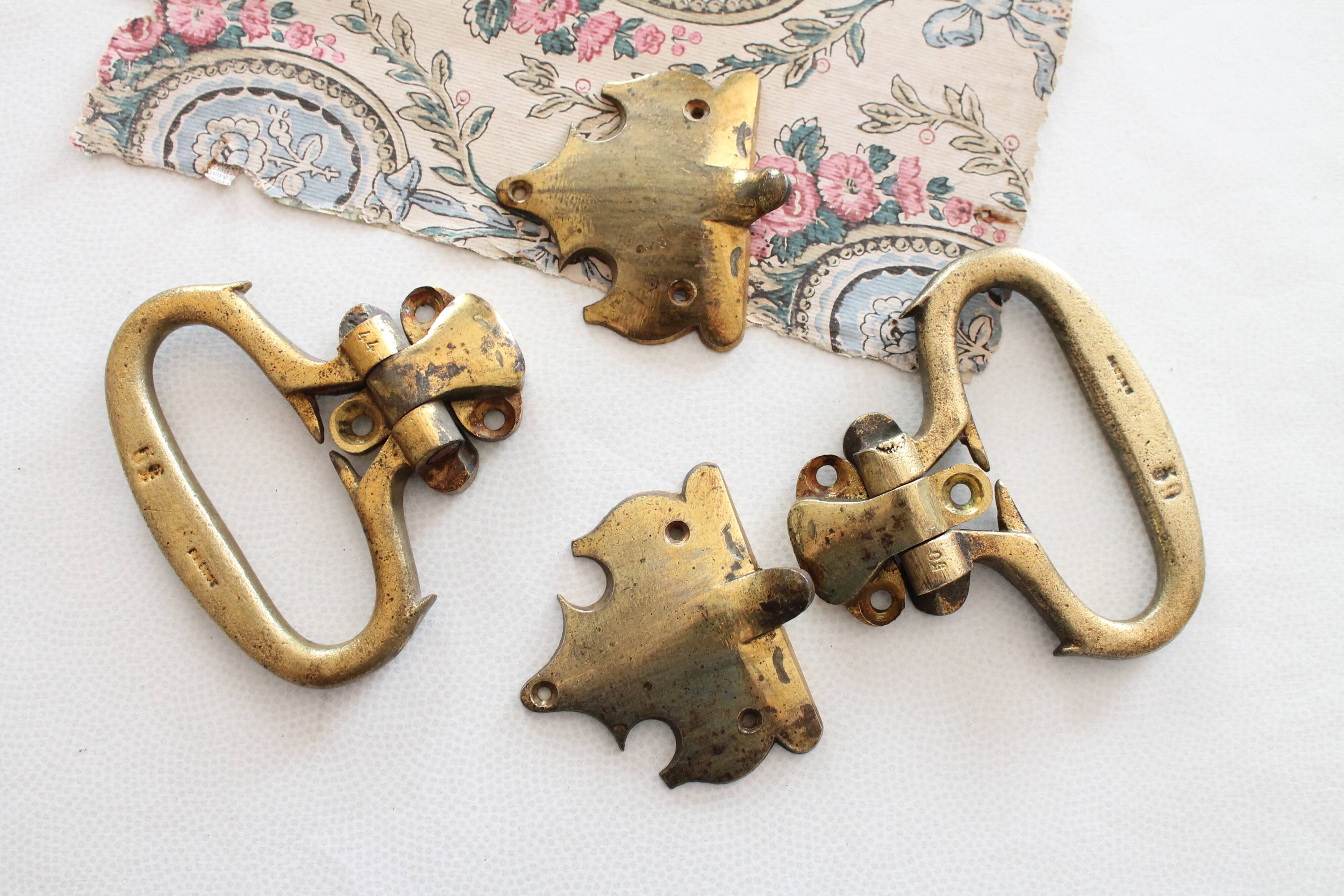 Large antique piano handles, old bronze, hardware.