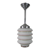 Vintage hanging lamp with glass shade, lantern model, 1950s