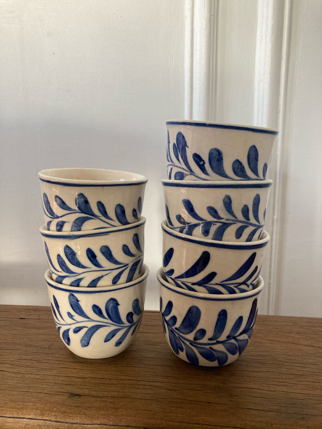 Set of 7 ceramic candle holders