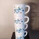 Vintage Arcopal forget-me-not coffee cups