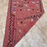 Handmade wool Berber rug: Moroccan Kilim Boho floor rug