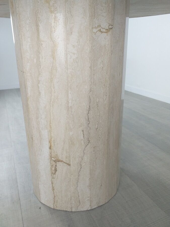 Travertine dining table design Jean-Charles Roche Bobois vintage 70s