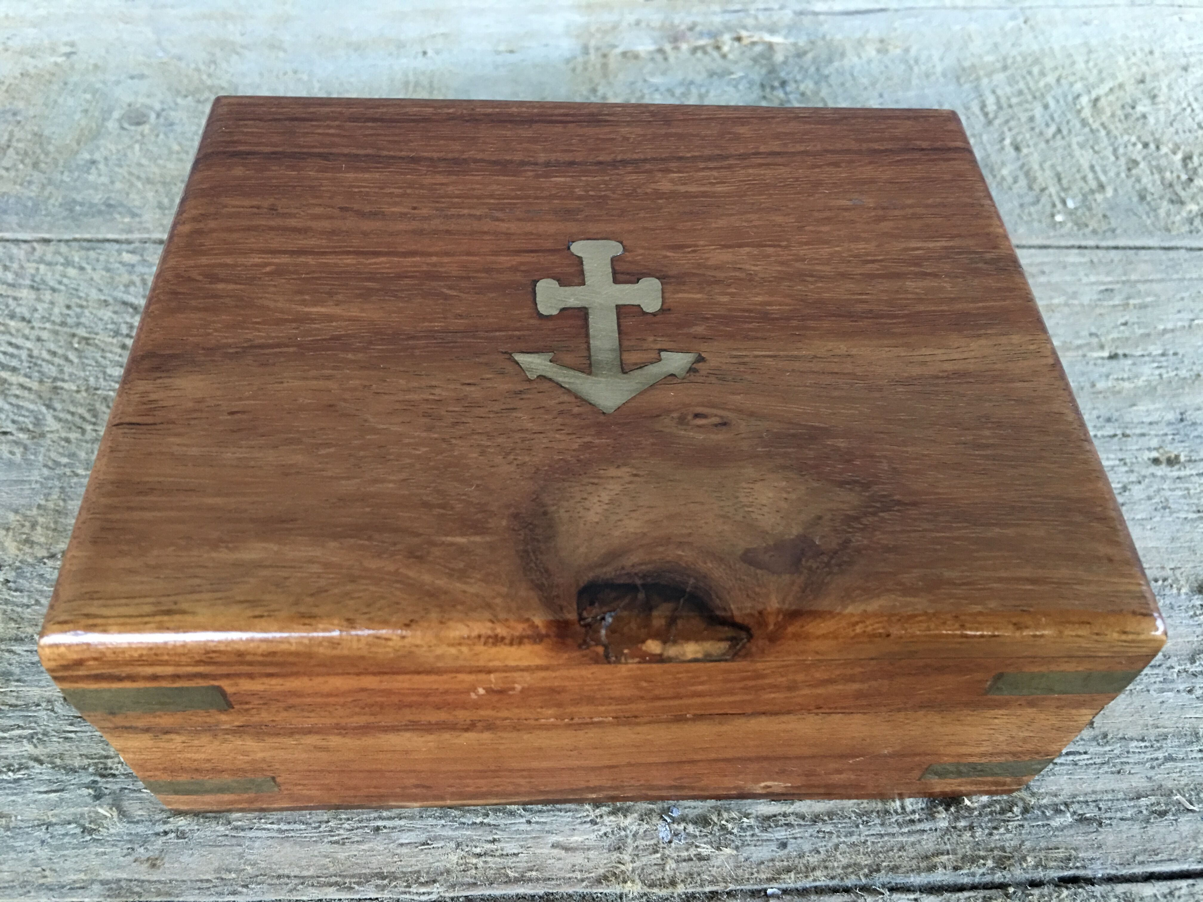 Box wood, anchor brass marquetry