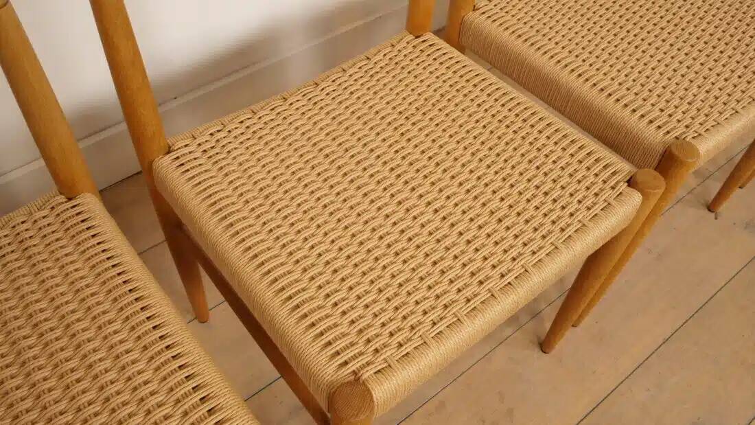 6 x dining chair | Bramin | H.W. Klein | Soaped oak | Restored