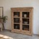 Buffet vitrine en chêne – 2 portes avec vitres