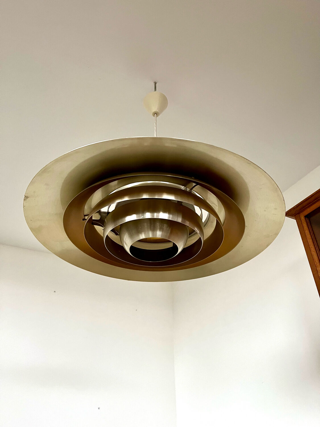 Old Scandinavian design suspension lamp Preben Fabricius and Jørgen Kastholm for Nordisk Solar vintage