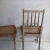 Pair of antique canned chairs Henri II