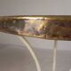 Bistro table with a marble top and brass edging, early 20th century.