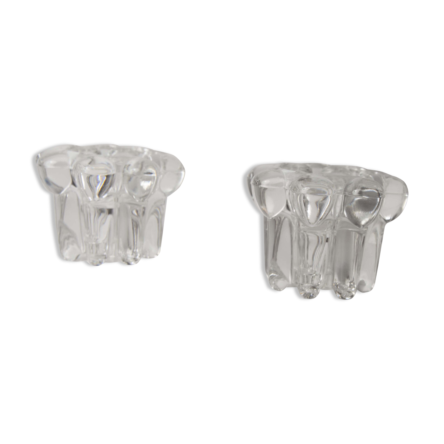 Paire de bougeoir transparent 60s