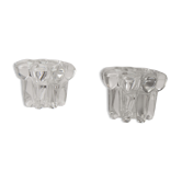 Paire de bougeoir transparent 60s