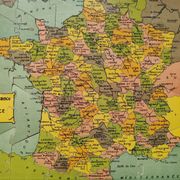 Patience game puzzle France by department Saussine antique