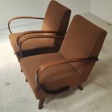 Pair of H410 Type C armchairs by Jindrich Halabala