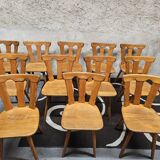 12 wooden bistro chairs, 1970