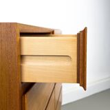 Commode danoise à 8 tiroirs en teck d'Omann Jun, 1970