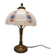 Vintage Brass Lamp With White Opaline Shade