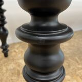 Table à manger classique en bois, pieds noirs, 12 couverts