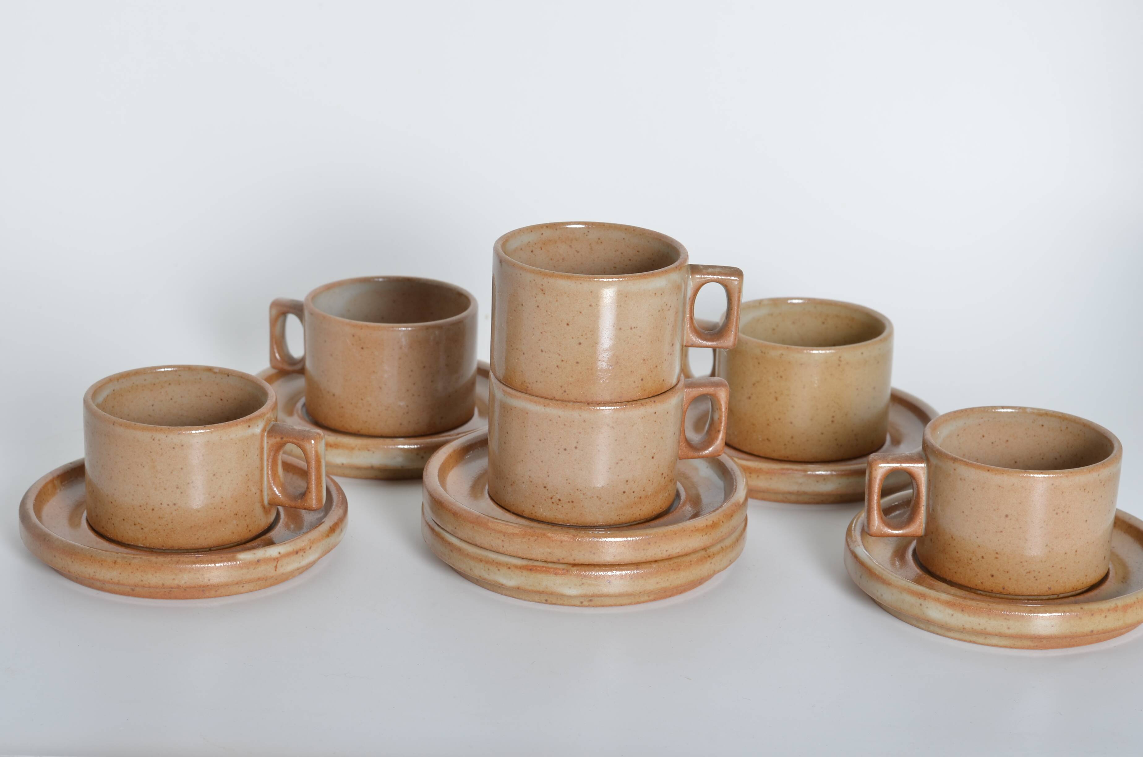 Modernist Brenne stoneware coffee cups
