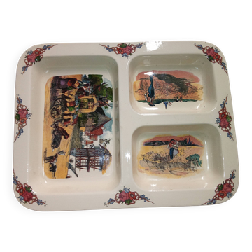 Magnificent compartmentalized dish from Obernai Sarreguemines