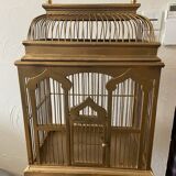 Cage à oiseaux dorée Colonial