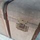 Travel malle in wood and canvas